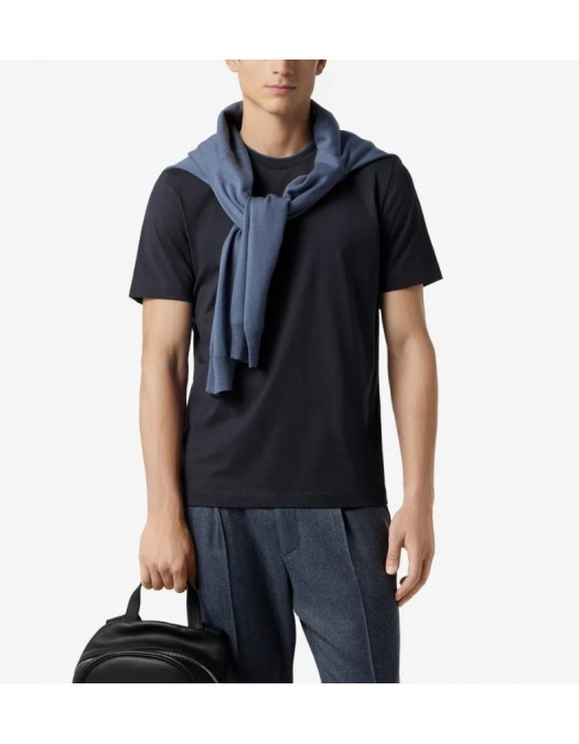 TRICOU CORNELIANI, Navy blue crew neck cotton - 26G5712625022001 TRICOU CORNELIANI, Navy blue crew neck cotton - 26G5712625022001