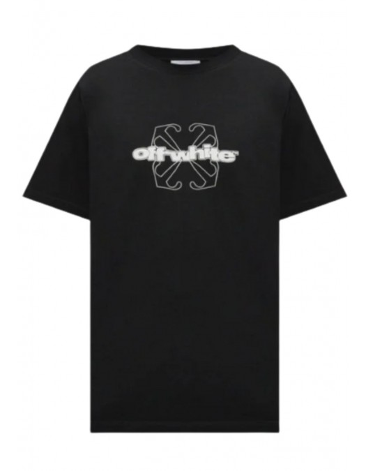 Tricou OFF WHITE, Style Logo Insert, Black - OMAA027F24JER0071001