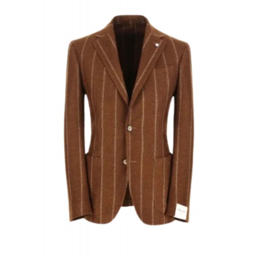 Sacou L.B.M 1911, Slim Fit, Triped Pattern Design, Brown Sacou L.B.M 1911, Slim Fit, Triped Pattern Design, Brown