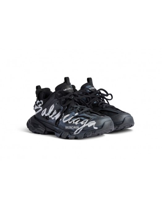Sneakers BALENCIAGA, Men's Track Signature Sneaker in Black/white - 542023WTRHW1090 Sneakers BALENCIAGA, Men's Track Signature Sneaker in Black/white - 542023WTRHW1090
