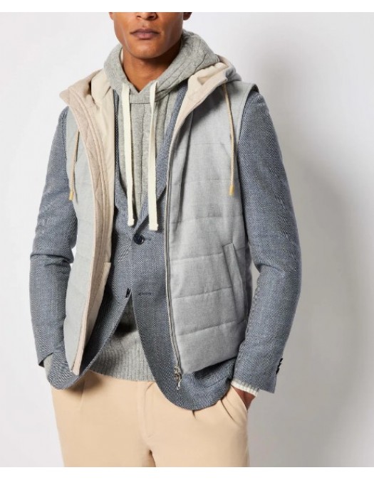 Vesta L.B.M 1911,Light gray padded gilet - 5453429364 Vesta L.B.M 1911,Light gray padded gilet - 5453429364