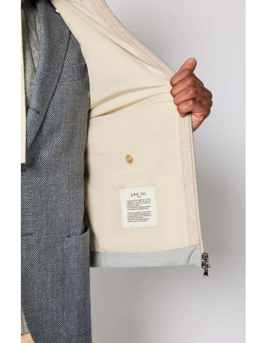 Vesta L.B.M 1911,Light gray padded gilet - 5453429364 Vesta L.B.M 1911,Light gray padded gilet - 5453429364