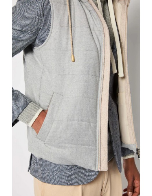 Vesta L.B.M 1911,Light gray padded gilet - 5453429364 Vesta L.B.M 1911,Light gray padded gilet - 5453429364