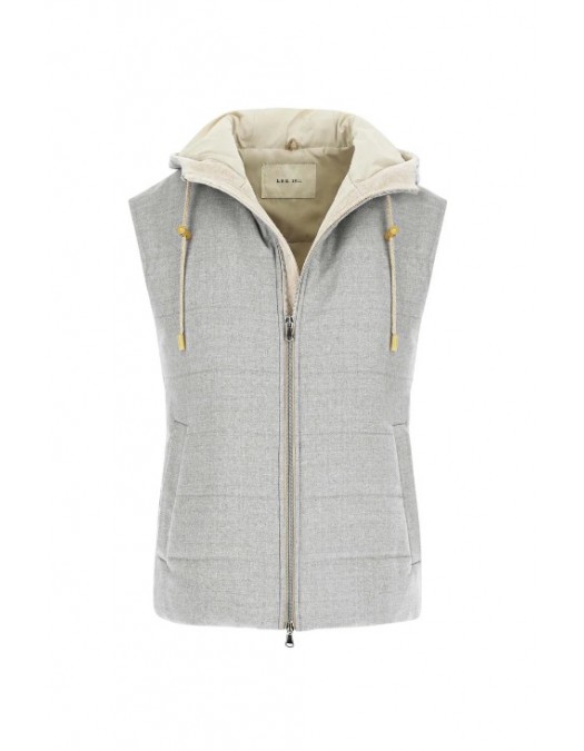 Vesta L.B.M 1911,Light gray padded gilet - 5453429364 Vesta L.B.M 1911,Light gray padded gilet - 5453429364