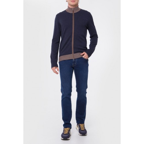 Cardigan GRAN SASSO, Blue cardigan Full Zip