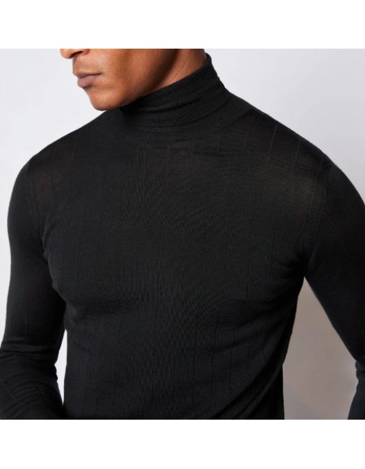 Pulover L.B.M 1911,Ribbed turtleneck sweater in black - 5950126351 Pulover L.B.M 1911,Ribbed turtleneck sweater in black - 5950126351