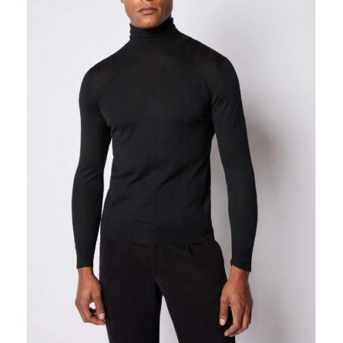 Pulover L.B.M 1911,Ribbed turtleneck sweater in black Pulover L.B.M 1911,Ribbed turtleneck sweater in black