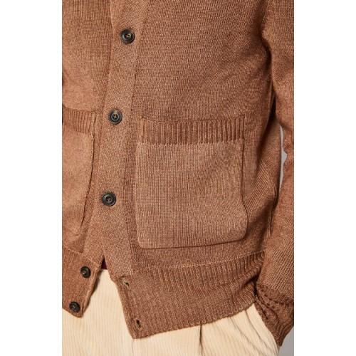 Pulover L.B.M 1911,Knitted bomber jacket in hazelnut Pulover L.B.M 1911,Knitted bomber jacket in hazelnut
