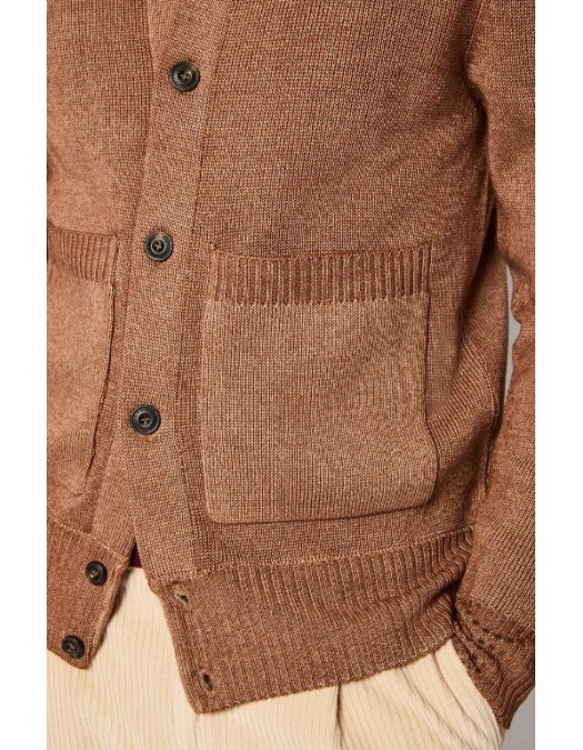 Pulover L.B.M 1911,Knitted bomber jacket in hazelnut - 5950226381 Pulover L.B.M 1911,Knitted bomber jacket in hazelnut - 5950226381