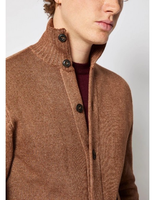 Pulover L.B.M 1911,Knitted bomber jacket in hazelnut - 5950226381 Pulover L.B.M 1911,Knitted bomber jacket in hazelnut - 5950226381