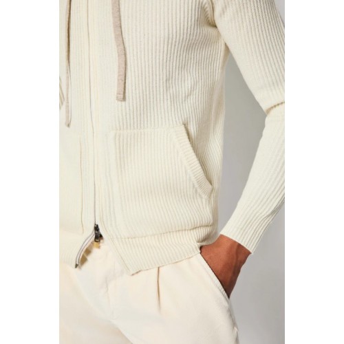 Hanorac L.B.M 1911,Ivory knit hoodie Hanorac L.B.M 1911,Ivory knit hoodie