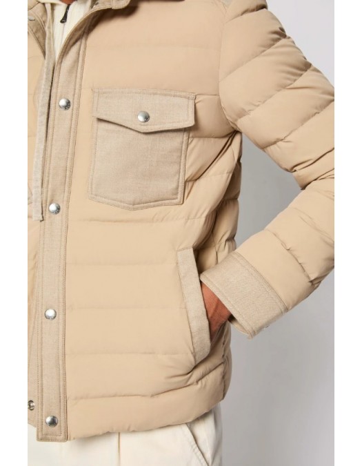 Geaca L.B.M 1911, Beige padded shirt jacket - 5950939403