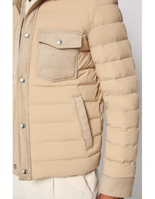 Geaca L.B.M 1911, Beige padded shirt jacket - 5950939403