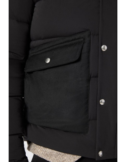 Geaca L.B.M 1911, Black padded jacket with hood - 5950949405