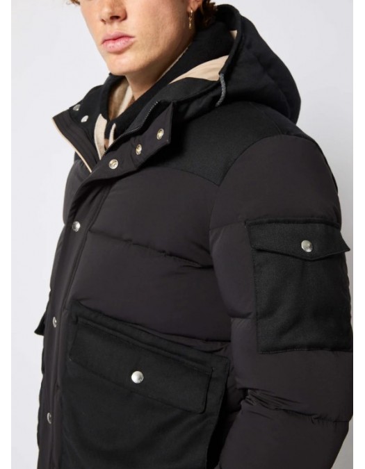 Geaca L.B.M 1911, Black padded jacket with hood - 5950949405