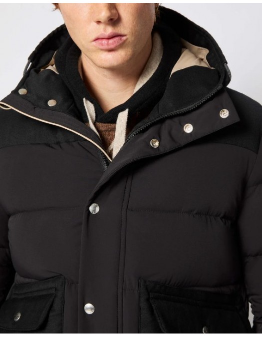 Geaca L.B.M 1911, Black padded jacket with hood - 5950949405