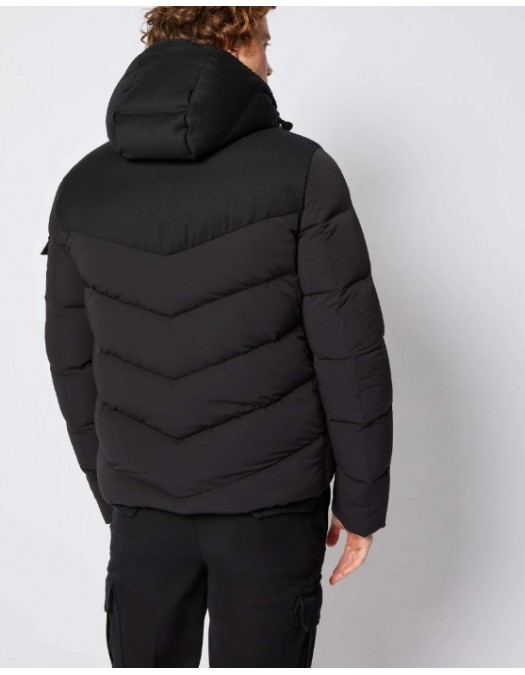 Geaca L.B.M 1911, Black padded jacket with hood - 5950949405