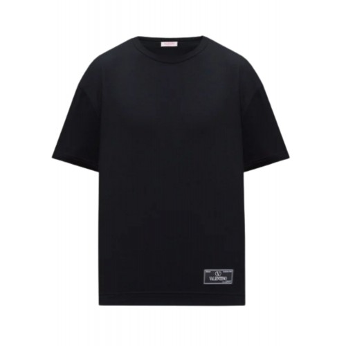 Tricou Valentino, Logo Insert, Round Neck, Black Tricou Valentino, Logo Insert, Round Neck, Black