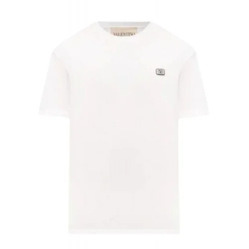 Tricou Valentino, with VLogo Patch, White,Regular Fit