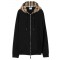 JACHETA BURBERRY, BBY Print, Check Hood, Zip Hoodie, Black