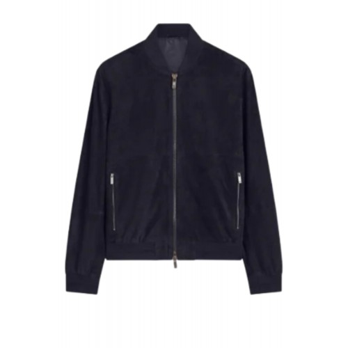 GEACA PAL ZILERI, Ultra Light Suede, Bomber, Navy Blue GEACA PAL ZILERI, Ultra Light Suede, Bomber, Navy Blue
