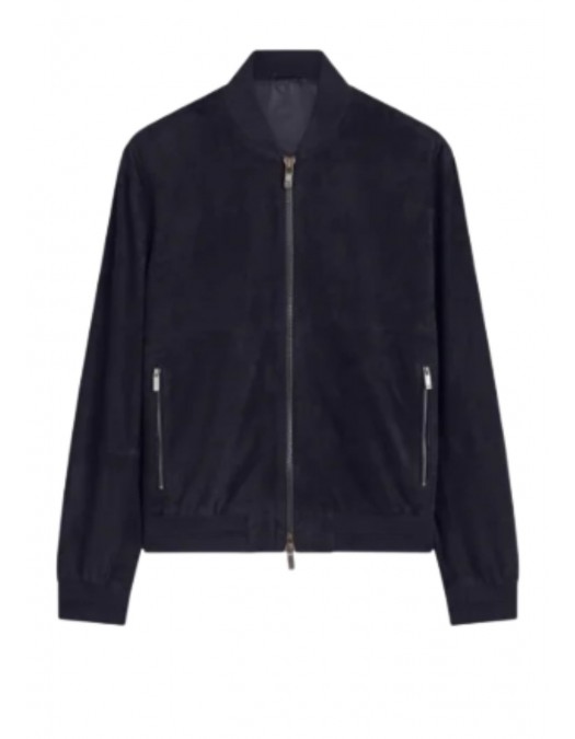 GEACA PAL ZILERI, Ultra Light Suede, Bomber, Navy Blue - 9A36PJ200PL27801 GEACA PAL ZILERI, Ultra Light Suede, Bomber, Navy Blue - 9A36PJ200PL27801