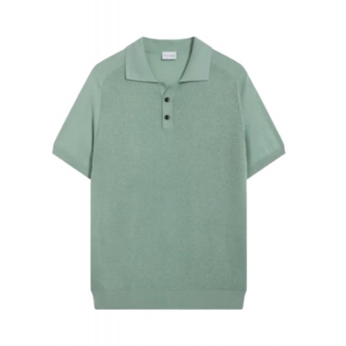 Tricou PAL ZILERI, Knitted Polo, Silk and Cotton, Light Green Tricou PAL ZILERI, Knitted Polo, Silk and Cotton, Light Green