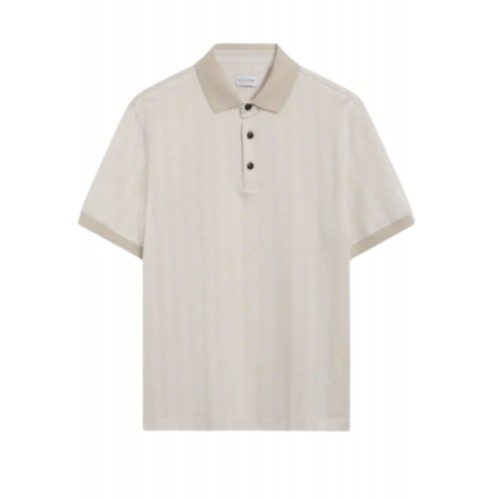 Tricou PAL ZILERI, Knitted Polo, Jacquard Cotton, Natural Beige Tricou PAL ZILERI, Knitted Polo, Jacquard Cotton, Natural Beige