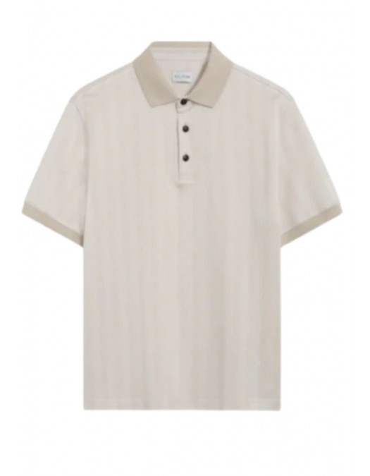 Tricou PAL ZILERI, Knitted Polo, Jacquard Cotton, Natural Beige - 9A3MJG223PJ73735