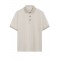 Tricou PAL ZILERI, Knitted Polo, Jacquard Cotton, Natural Beige