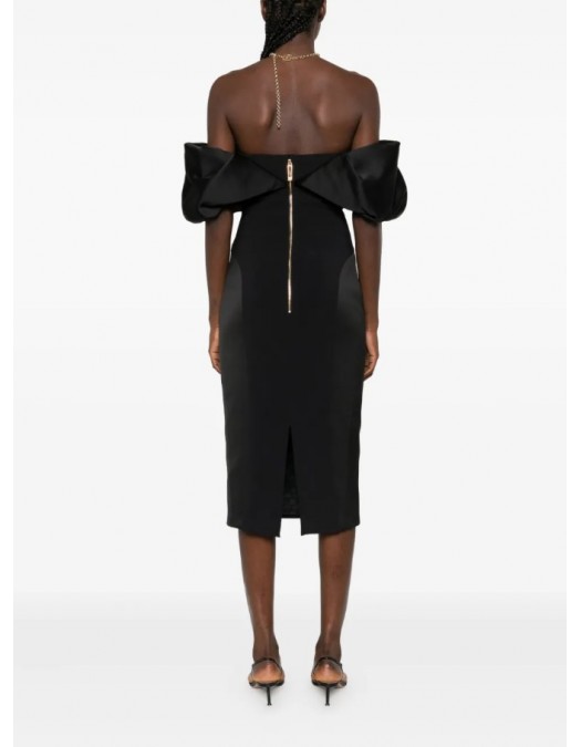 ROCHIE ELISABETTA FRANCHI, Off-shoulder ruffled midi dress - AB71456E2110