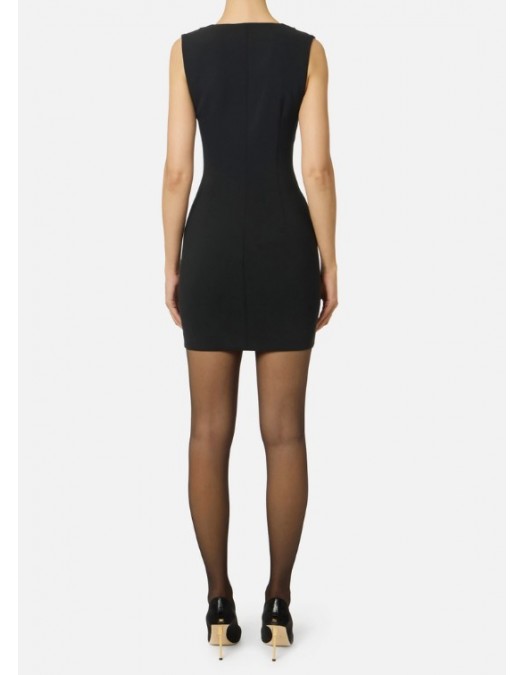ROCHIE ELISABETTA FRANCHI, Dress in bi-elastic fabric with jewel buttons - AB80057E2110