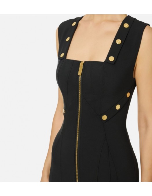 ROCHIE ELISABETTA FRANCHI, Dress in bi-elastic fabric with jewel buttons - AB80057E2110