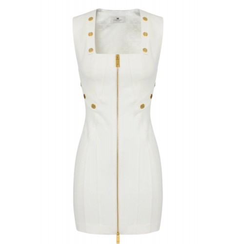 Rochie ELISABETTA FRANCHI, Dress in bi-elastic fabric with jewel buttons Rochie ELISABETTA FRANCHI, Dress in bi-elastic fabric with jewel buttons
