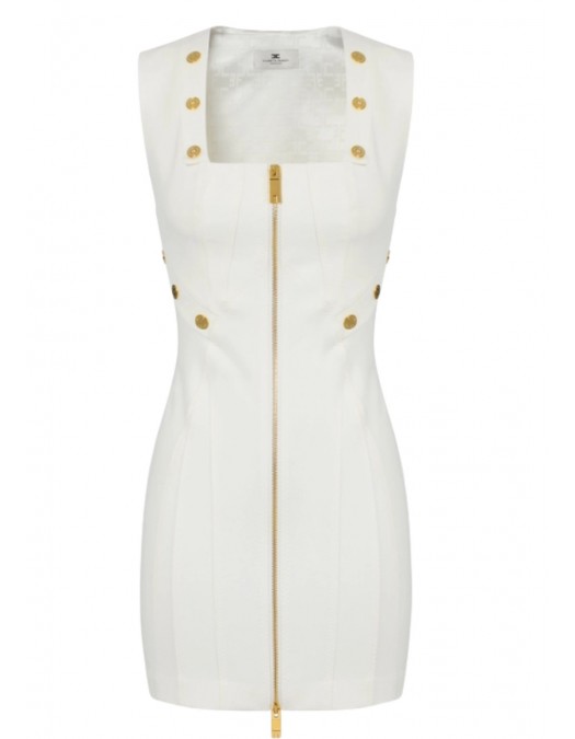 Rochie ELISABETTA FRANCHI, Dress in bi-elastic fabric with jewel buttons - AB80057E2360 Rochie ELISABETTA FRANCHI, Dress in bi-elastic fabric with jewel buttons - AB80057E2360