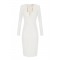 ROCHIE ELISABETTA FRANCHI, Dress in lightweight crêpe fabric with jewel chain