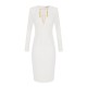 ROCHIE ELISABETTA FRANCHI, Dress in lightweight crêpe fabric with jewel chain - AB80557E2360 ROCHIE ELISABETTA FRANCHI, Dress in lightweight crêpe fabric with jewel chain - AB80557E2360