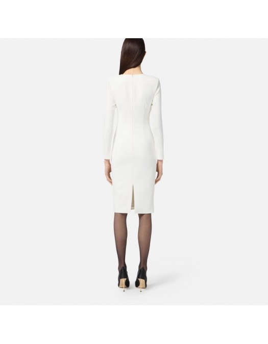 ROCHIE ELISABETTA FRANCHI, Dress in lightweight crêpe fabric with jewel chain - AB80557E2360 ROCHIE ELISABETTA FRANCHI, Dress in lightweight crêpe fabric with jewel chain - AB80557E2360