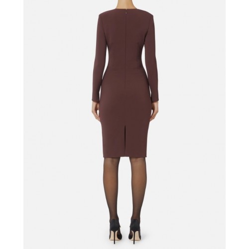 Rochie ELISABETTA FRANCHI, Dress in lightweight crêpe fabric with jewel chain Rochie ELISABETTA FRANCHI, Dress in lightweight crêpe fabric with jewel chain
