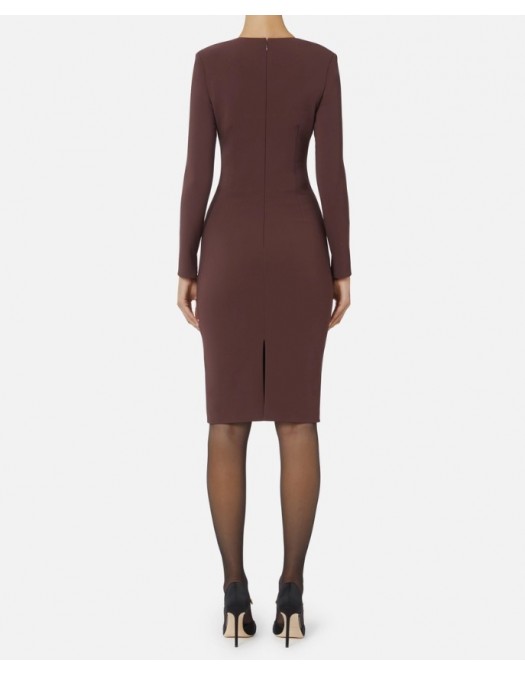 Rochie ELISABETTA FRANCHI, Dress in lightweight crêpe fabric with jewel chain - AB80557E2EA4 Rochie ELISABETTA FRANCHI, Dress in lightweight crêpe fabric with jewel chain - AB80557E2EA4