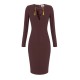 Rochie ELISABETTA FRANCHI, Dress in lightweight crêpe fabric with jewel chain - AB80557E2EA4 Rochie ELISABETTA FRANCHI, Dress in lightweight crêpe fabric with jewel chain - AB80557E2EA4