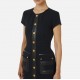 ROCHIE ELISABETTA FRANCHI,double-layer crêpe fabric with logo details - AB81957E2110