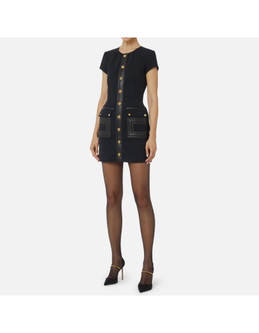 ROCHIE ELISABETTA FRANCHI,double-layer crêpe fabric with logo details - AB81957E2110