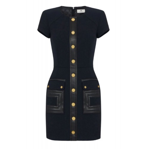 ROCHIE ELISABETTA FRANCHI,double-layer crêpe fabric with logo details ROCHIE ELISABETTA FRANCHI,double-layer crêpe fabric with logo details