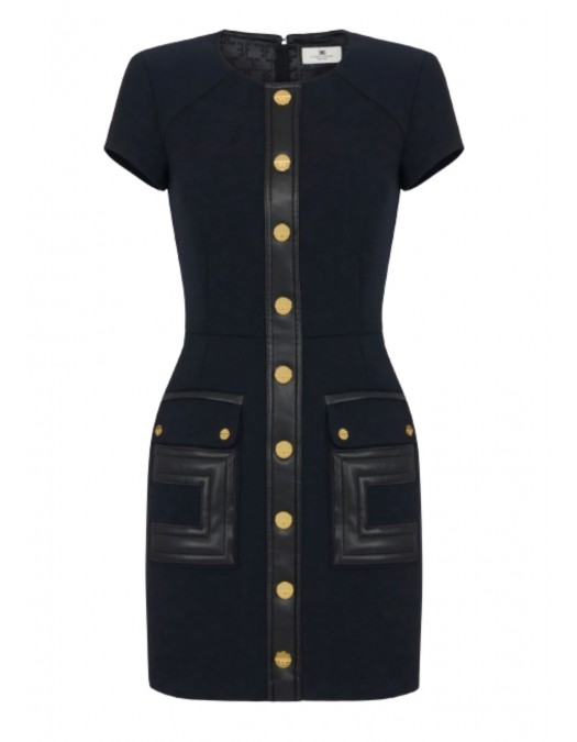 ROCHIE ELISABETTA FRANCHI,double-layer crêpe fabric with logo details - AB81957E2110