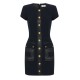 ROCHIE ELISABETTA FRANCHI,double-layer crêpe fabric with logo details - AB81957E2110