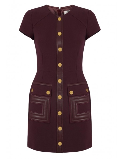 ROCHIE ELISABETTA FRANCHI,double-layer crêpe fabric with logo details - AB81957E2EA4