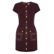 ROCHIE ELISABETTA FRANCHI,double-layer crêpe fabric with logo details - AB81957E2EA4