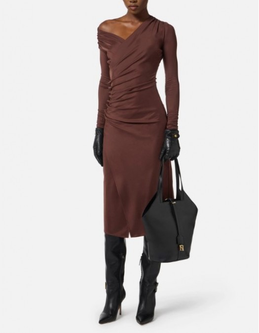 ROCHIE ELISABETTA FRANCHI, Jersey dress with jewel buttons,SLim - AB82257E2EA3