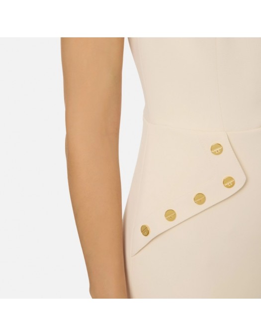 ROCHIE ELISABETTA FRANCHI,Mini dress in double layer crêpe fabric with jewel buttons - AB89757E2DZ9